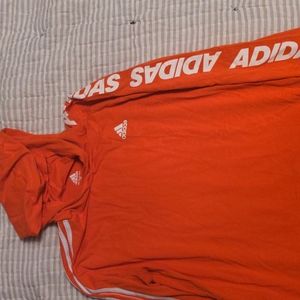 Long sleeved Adidas shirt with hood